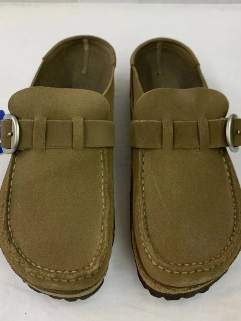 Birkenstock Buckley Gray Taupe Suede Leather Narrow Width Clogs
